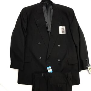 新品　激安タグ付きフォーマル ダブルスーツ セットアップ　漆黒の黒kanebo サイズA9 礼服 喪服 冠婚葬祭 アジャスター台場仕立てカネボウ