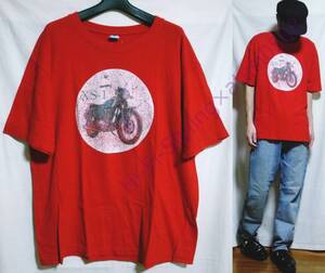 ヤマハ XS-1 旧車 古着 バイク Tシャツ 赤 XL YAMAHA XS1 XS650 オートバイ 単車 メンズ ヴィンテージ オールド バイカー Tee Tshirt