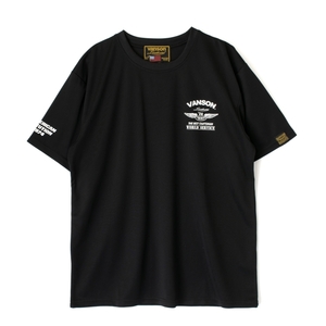 【在庫あり 即納】Mサイズ バンソン VANSON ドライ メッシュTシャツ VS23806S ブラック/ホワイト M 吸汗/速乾