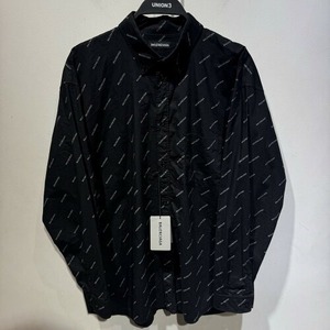 BALENCIAGA ALL OVER LOGO COTTON L/S SHIRT SIZE-40 534333 TBL96 バレンシアガ オールオーバー ロゴ 長袖シャツ