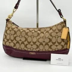 【美品】COACH シグネチャー キャンバス ショルダーバッグ バイカラー