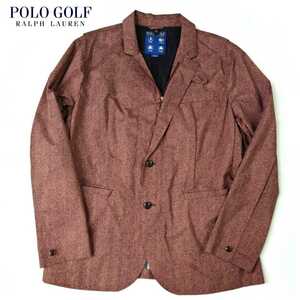 新品39,600円 POLO GOLF RALPH LAUREN ポロゴルフ ラルフローレン 最高級ツイード転写ウォータープルーフポリエステルジャケット レイン L