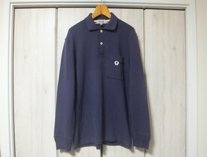 FRED PERRY×NIGEL CABOURN 長袖ポロシャツ 38 ネイビー☆フレッドペリー ナイジェルケーボン ポルトガル製 紺