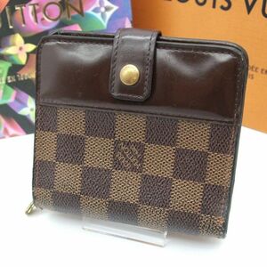 ルイヴィトン ダミエ 二つ折り財布 コンパクトジップ M61668 ラウンドファスナー ブラウン 茶色 LOUIS VUITTON 11