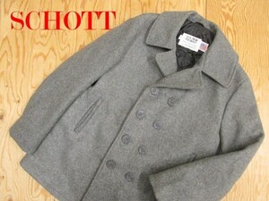 ★ショット Schott★メンズ U.S.740N メルトンウール ピーコート グレー 44 USA製★R61117018A