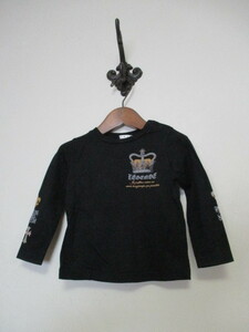 avv黒プリント長袖Tシャツ サイズ90（USED)50721