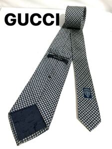 GUCCI グッチ ネクタイ ネイビー系　G 柄　送料185円（追跡付）〜　ブランドネクタイ