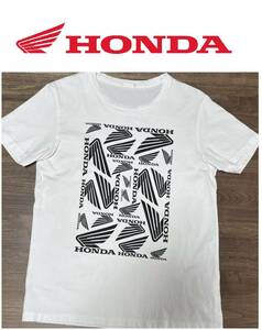 【未使用】限定レア HONDA Tシャツ 正規品コラボ ホンダ バイク 本田技研 ウイングマーク ◆ メンズ Lサイズ 白 送料230円OK！