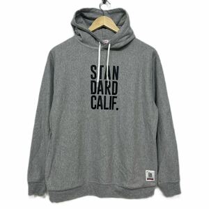 (788) 【 STANDARD CALIFORNIA 】 別注 GO OUT SD US COTTON PULLOVER HOOD PARKA M グレー ロゴ パーカ スタンダードカリフォルニア