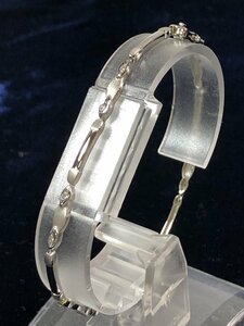 １円～ K18 WG ダイヤモンド デザイン ブレスレット D 0.12 ct 総重量 8.05g ホワイトゴールド IW03AJ04//