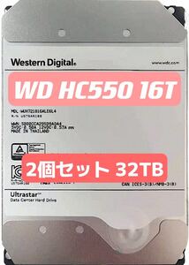 [2個セット 32TB] 大容量HDD WD 16TB HDD HC550 3.5インチ 7200rpm NAS 4000円OFFクーポンを使ってください