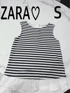 ZARA カットソー　トップス　ボーダー　Tシャツ　ネイビー　タンクトップ　希少