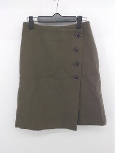 ◇ Spick & Span スピック＆スパン ラップ 巻き 大人女子 膝丈 台形 スカート サイズ165-170 カーキ レディース P