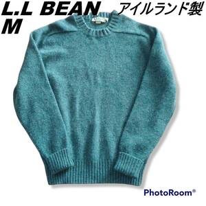 LL.BEAN　90年代アイルランド製　ヴィンテージニット　メンズM　男女兼用　LLビーン　ウール100%　22si-02