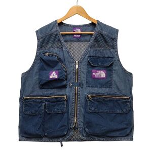 THE NORTH FACE PURPLE LABEL× PALACE SKATEBOARDS NP2122N Indigo Ripstop Mesh Vest ベスト サイズL 正規品 / 35674