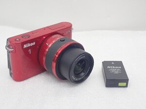 NIKON ニコン ミラーレス一眼カメラ Nikon 1 J1 レッド + 10-30mm F3.5-5.6 VR 標準ズームレンズ ¶ 70805-4