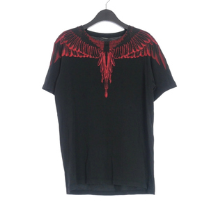 マルセロバーロン マルセロブロン MARCELO BURLON フェザープリント Tシャツ 半袖カットソー XXS ブラック 黒 メンズ