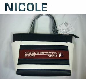 新作NICOLE CLUB FOR MENニコルスポーツ ★ミニトートバッグ白