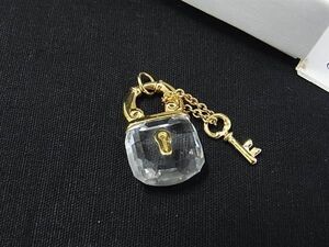 ■美品■ SWAROVSKI スワロフスキー 9450 000 025 カデナ パドロック キー ネックレストップ ペンダントトップ ゴールド系 DE5348