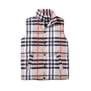 新品 チェック柄 ダウンベスト Plaid Down Vest　中綿 ベスト ベージュ系チェック サイズ 2XL