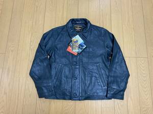 新品 MORGAN モーガン 中田商店 USN レザー デッキジャケット Lサイズ NAVY DECK JACKET ラムレザー