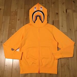 NEON color シャーク パーカー Sサイズ shark full zip hoodie a bathing ape BAPE エイプ ベイプ アベイシングエイプ オレンジ i455