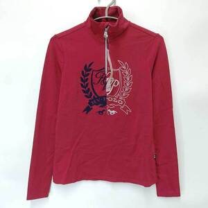 【中古・未使用品】HV POLO DECE ハーフジップ 長袖 ライディングシャツ ロングスリーブ ストレッチ ポロ レッド レディース 乗馬 馬術