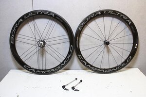 ○Campagnolo カンパニョーロ BORA ULTRA 50 RIM シマノ11/12s対応 クリンチャー ダークラベル カーボンホイールセット 美品