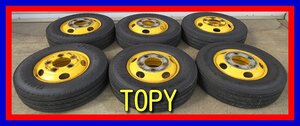 ■中古タイヤホイール■　TOPY 16インチ 5.5J +115 5H 203.2 32.5 BRIDGESTONE R205 205/85R16 117/115L LT トラック S 激安 送料無料 K309