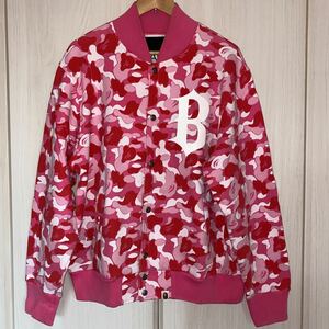 中古☆アベイシングエイプ☆メンズ Mサイズ☆APE☆BAPE☆スタジャン☆ブルゾン☆アウター☆ジャンパー☆長袖☆カモフラ柄☆正規品