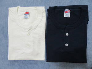 SOFFE SHIRTS 2B Henley Neck M 38-40 MADE IN USA ソフィー ２ボタン ヘンリーネック Tシャツ ホワイト ネイビー アメリカ製