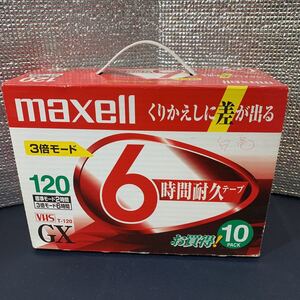 ★大阪堺市/引き取り可★未使用 Maxell 120 3倍モード 10PACK VHS ビデオカセットテープ 日立 マクセル 10本入 T-120GXT★