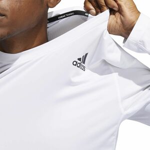 ●送料390円可能商品 アディダス ADIDAS 新品 メンズ テックフィット フィッティド ストレッチ 長袖 Tシャツ 白 L [GL9893-L] 三 弐★QWER