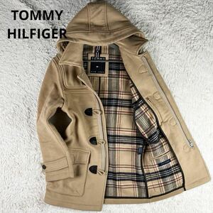 【美品 超希少サイズXL】 TOMMY HILFIGER トミーヒルフィガー メンズ ダッフルコート ロングコート 裏地 チェック ウール 肉厚 キャメル