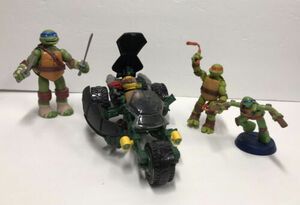 Teenage Mutant Ninja Turtles Stealth Bike Raphael Leonardo Michelangelo Figures 海外 即決