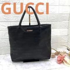 外観美品❗️ベタあり❗️GUCCIグッチレディースブランドブラック黒ハンドバッグ