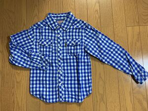 ★F.O.KIDS エフオーキッズ ギンガムチェック 長袖シャツ 140 ブルー ★