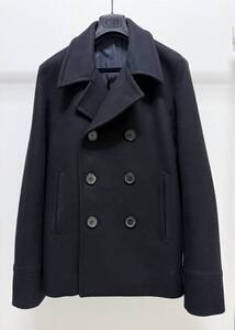 美品【Dior HOMME(ディオールオム)】メルトンウール ショートPコート サイズ50 5MH1047370 ブラック 国内正規 CDハンガー付き