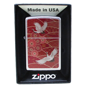 ジッポー オイルライター USA Zippo 和柄シリーズ 鶴 菊 SP-KH