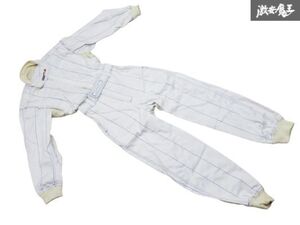 T●新品 NOMEX COMPETITION LICENSE Sサイズ レーシングスーツ つなぎ 作業着 ホワイト 白 ブルーステッチ