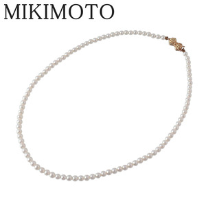 ミキモト ベビーパール ネックレス アコヤパール3.5mm～4.0mm 37cm K18YG MIKIMOTO【18582】