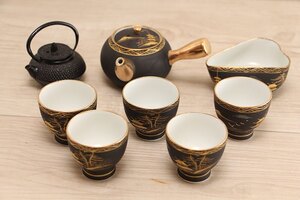 工芸品 陶芸 日本の陶磁 九谷　作者 陶光 茶道具 湯呑み 急須