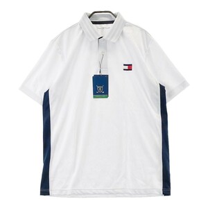 【1円】【新品】TOMMY HILFIGER GOLF トミー ヒルフィガーゴルフ 2022年モデル 半袖ポロシャツ 総柄 ホワイト系 LL [240101303010]