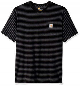 送料無料！carhartt カーハート WORK WEAR ワークウェア ポケットTシャツ BLACK STRIPES　S