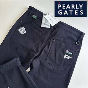 4/M 新品定価28600円/PEARLY GATES)パーリーゲイツ/メンズ/ロングパンツ 春夏 C/Peドビーストレッチ カジュアル 通気/吸汗/ネイビー　紺