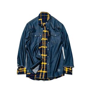 【美品】【リバーシブル】 uniform experiment UE ユニフォームエクスペリメント SOPHNET ソフ REVERSIBLE DENIM WESTERN SHIRT シャツ