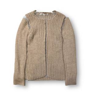 97AW COMME des GARCONS Net Docking Knit Sweater ネット ドッキング ニット セーター ベージュ コムデギャルソン 店舗受取可