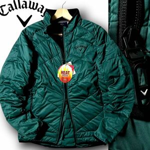 新品 Callaway キャロウェイ 定2万 撥水透湿防風 機能中綿 ハイストレッチ エコダウンジャケット ブルゾン L GOLF 持ち運びも便利 ◆B4731