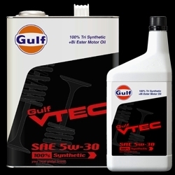 送料無料！　Gulf　VTEC　ガルフ　ヴィテック　5W-30　100％合成油　100% Synthetic　 1Ｌｘ6本（1ケース）　　エンジンオイル