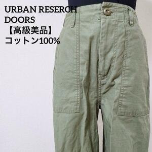 【高級美品】 URBAN RESEARCH　アーバンリサーチドアーズ ミリタリーワイドパンツ カーキ　カーゴパンツ　ワークパンツ　Mサイズ